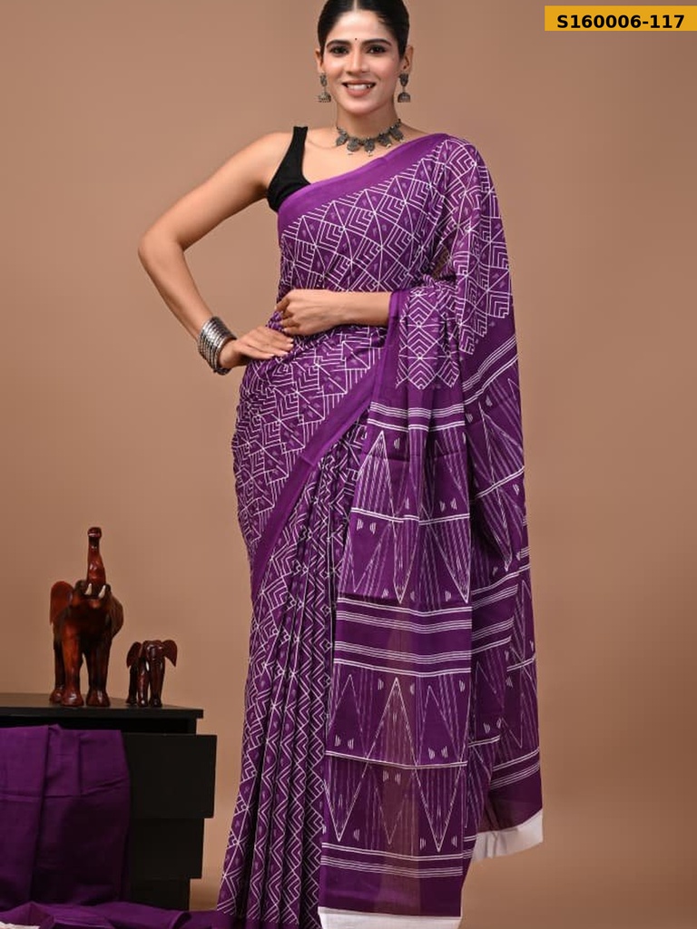 Fancy Cotton Mulmul Sarees