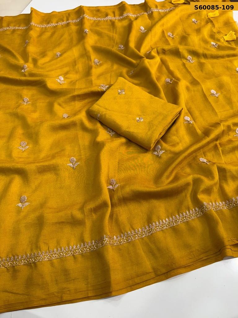Fancy Jute Multi Emrodairy Work Saree