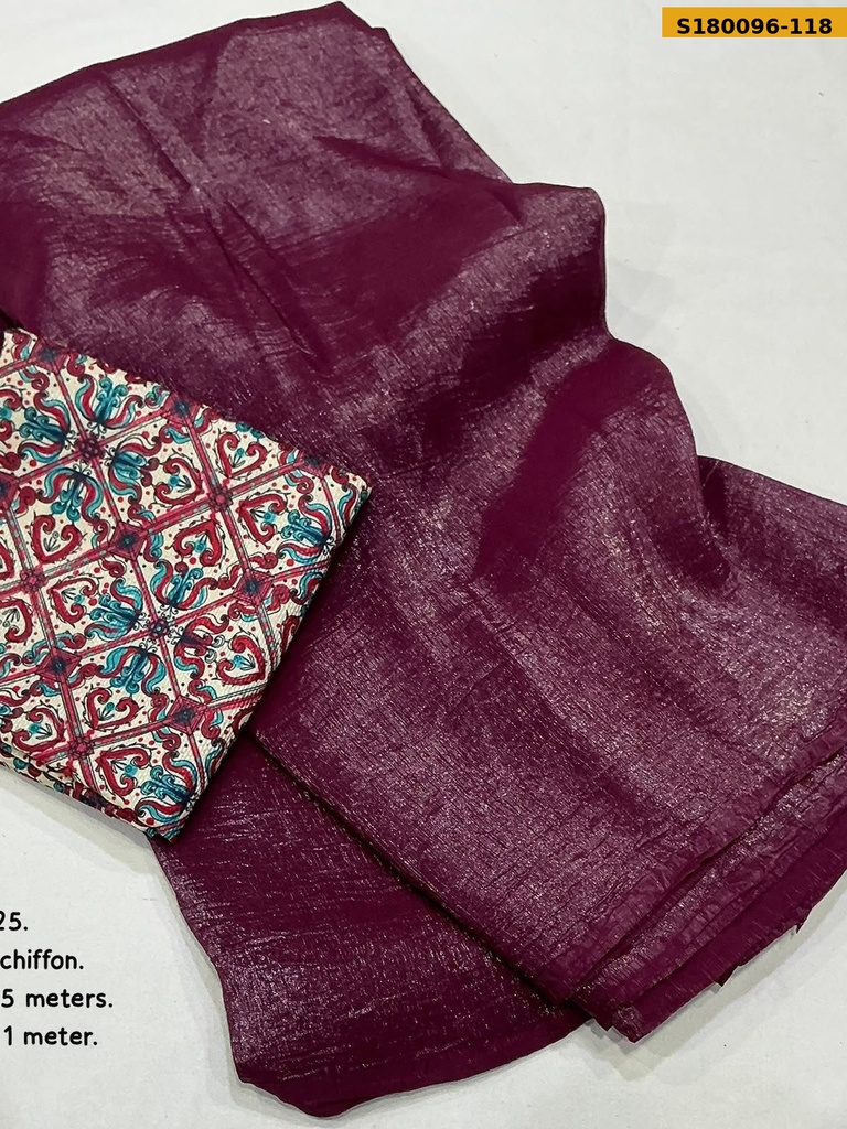 Fancy Soft Crush Chiffon Saree