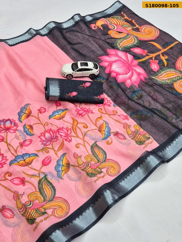 Fancy Soft Linen Saree