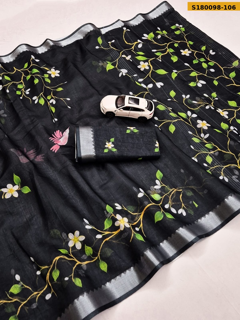 Fancy Soft Linen Saree