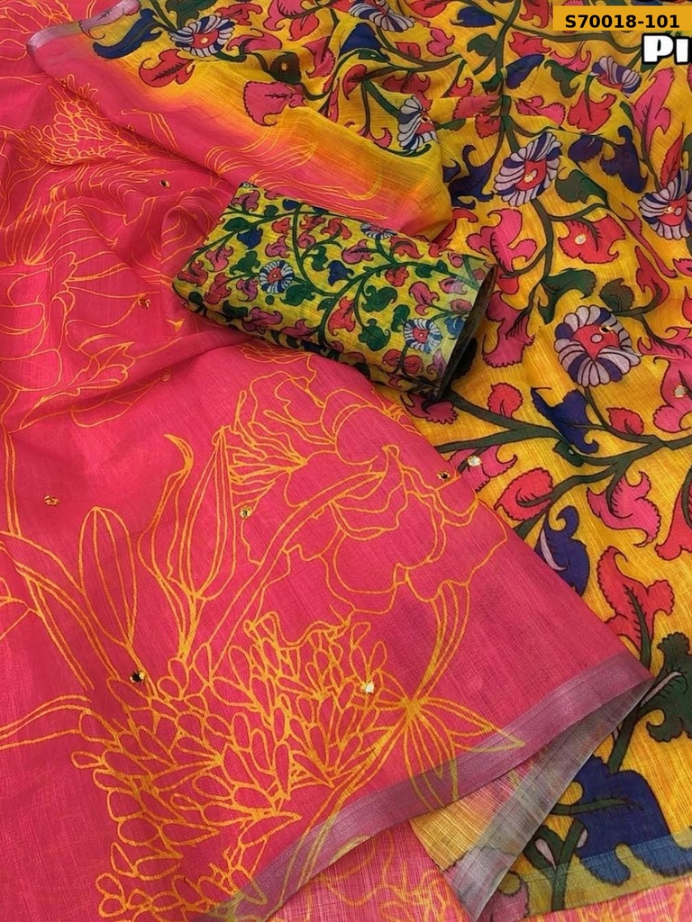 Fancy Soft lenin Saree