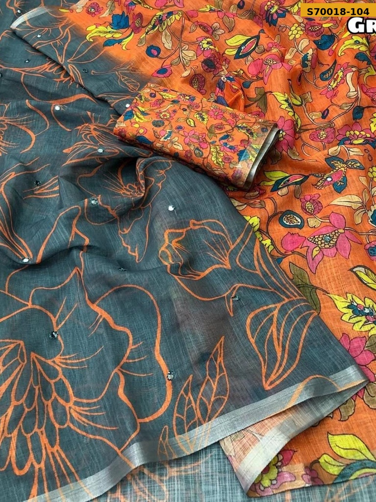 Fancy Soft lenin Saree