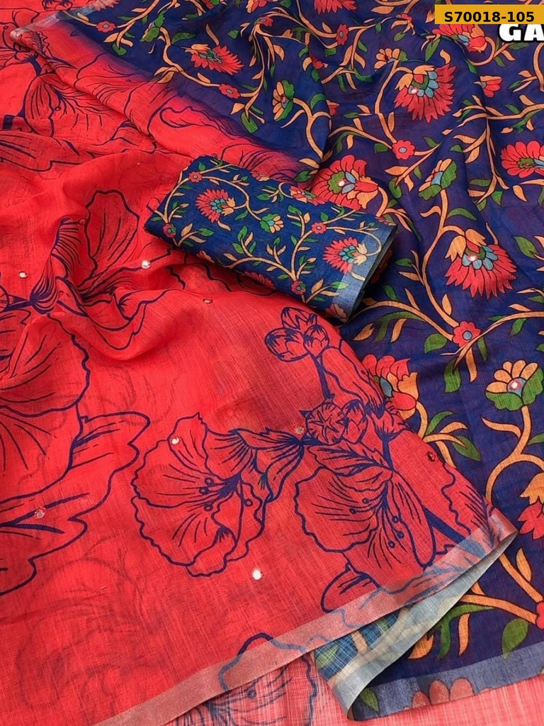 Fancy Soft lenin Saree