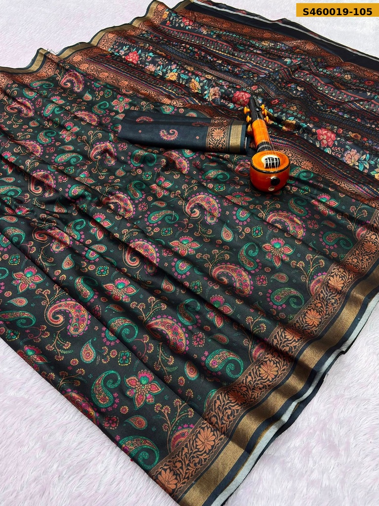 Fancy Soft Bleck Mul Cotton Saree