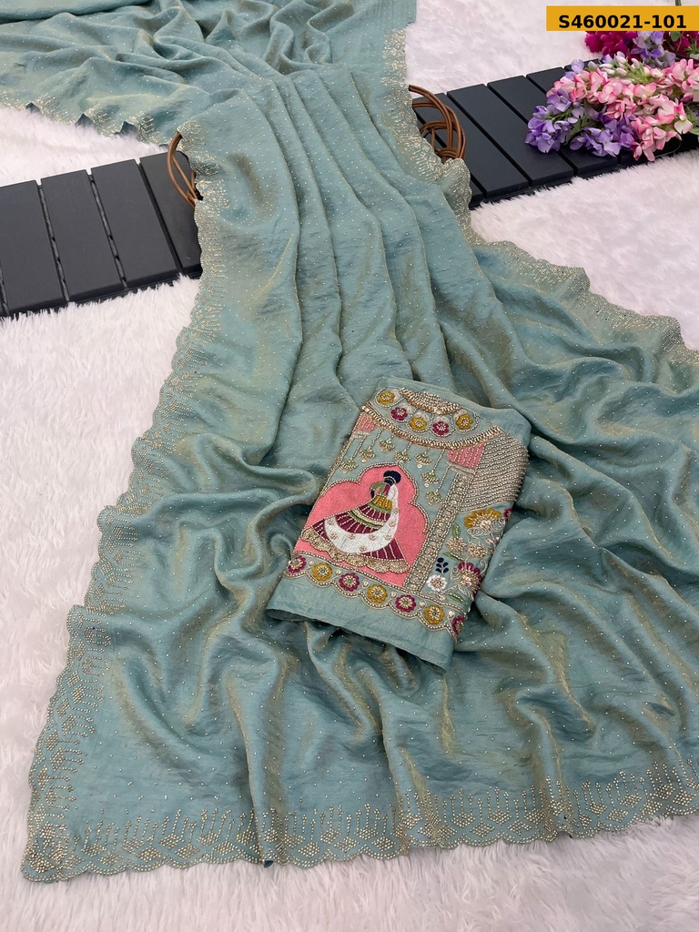 Fancy Glory Satin Sarees (S-100)