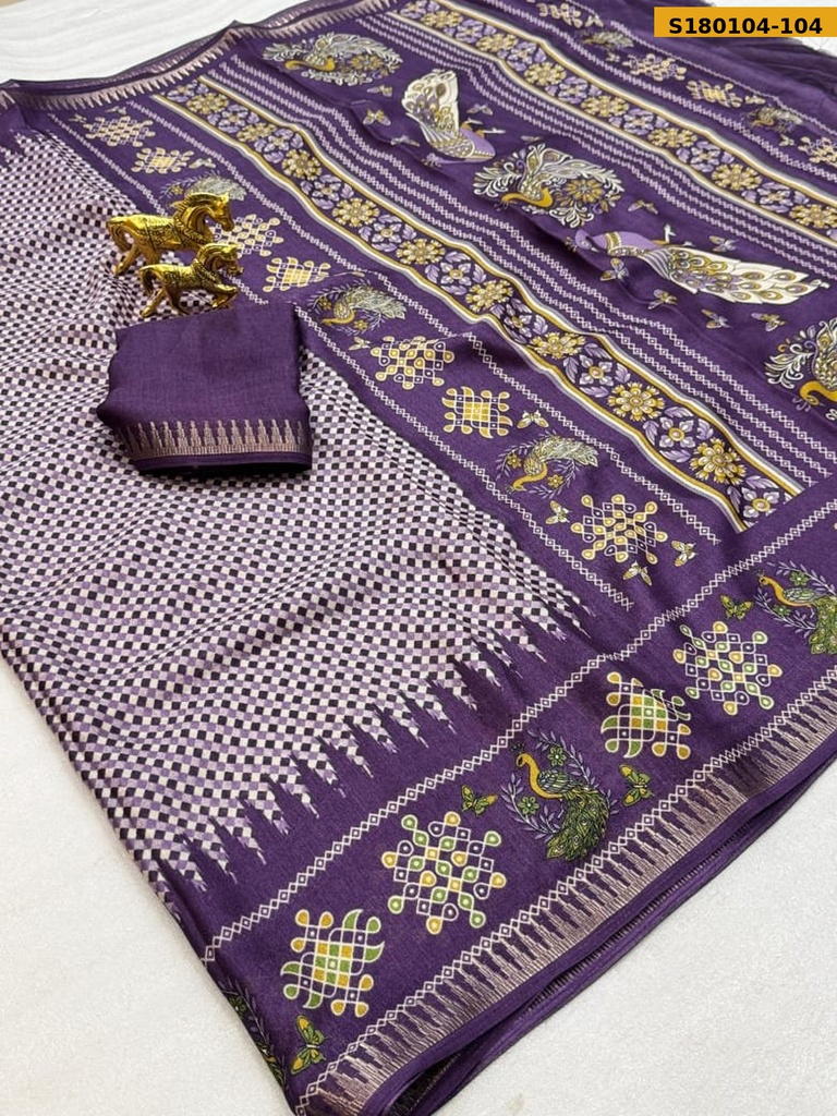 Fancy Moss Checks Saree