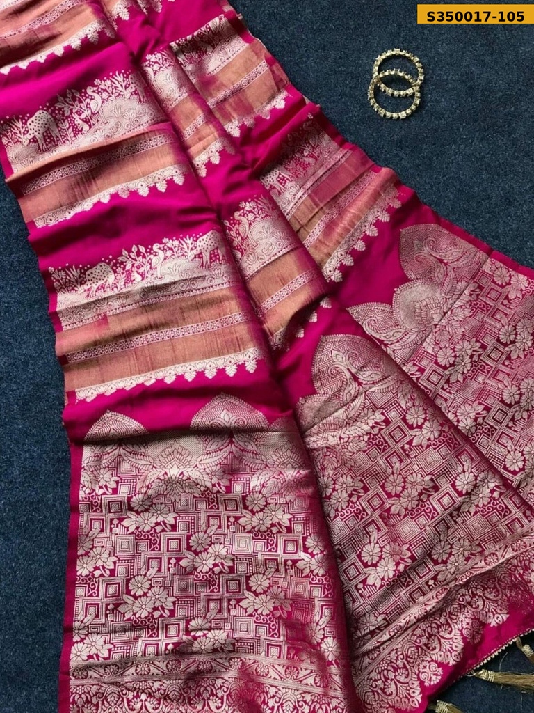 Fancy Crepe Khadi Tissue Paithani Silk Saree