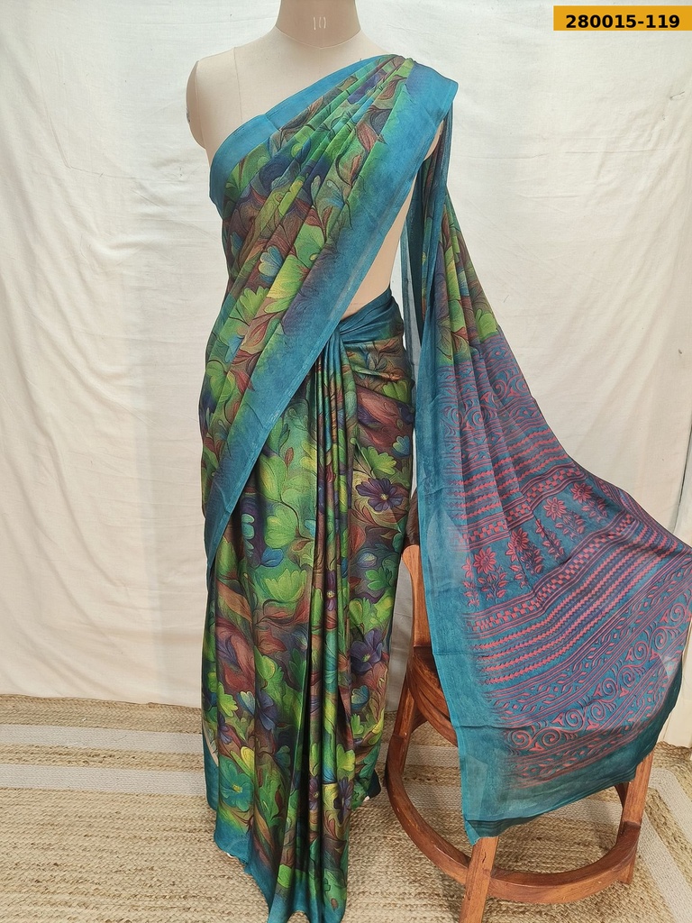 Fancy Metallic chiffon saree