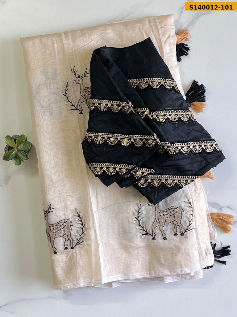 Chanderi Embroidery Saree