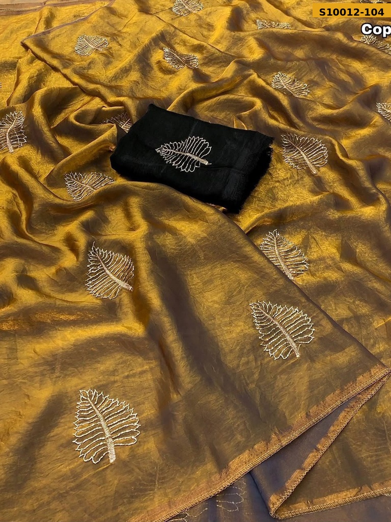 Fancy Soft Space Silk Embroidery Saree