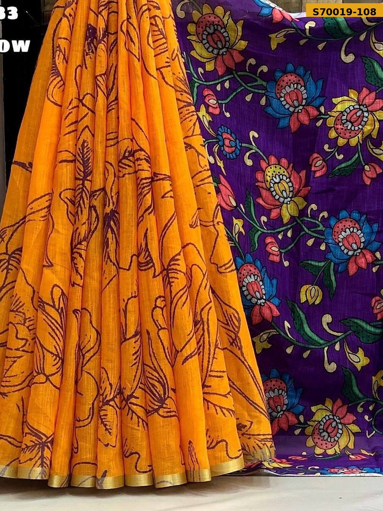 Fancy Soft Linen Saree