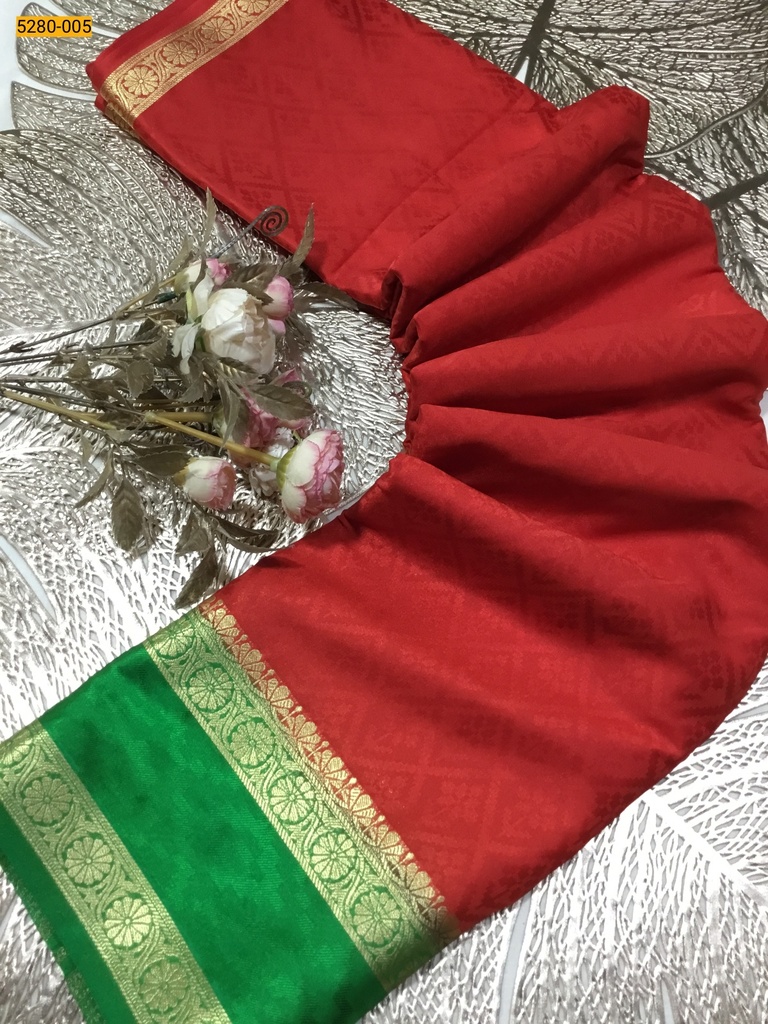 Embossed Mysore Silk Fancy Saree