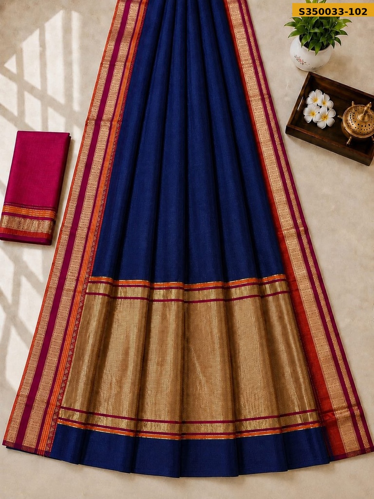 Fancy Cotton Checks Saree