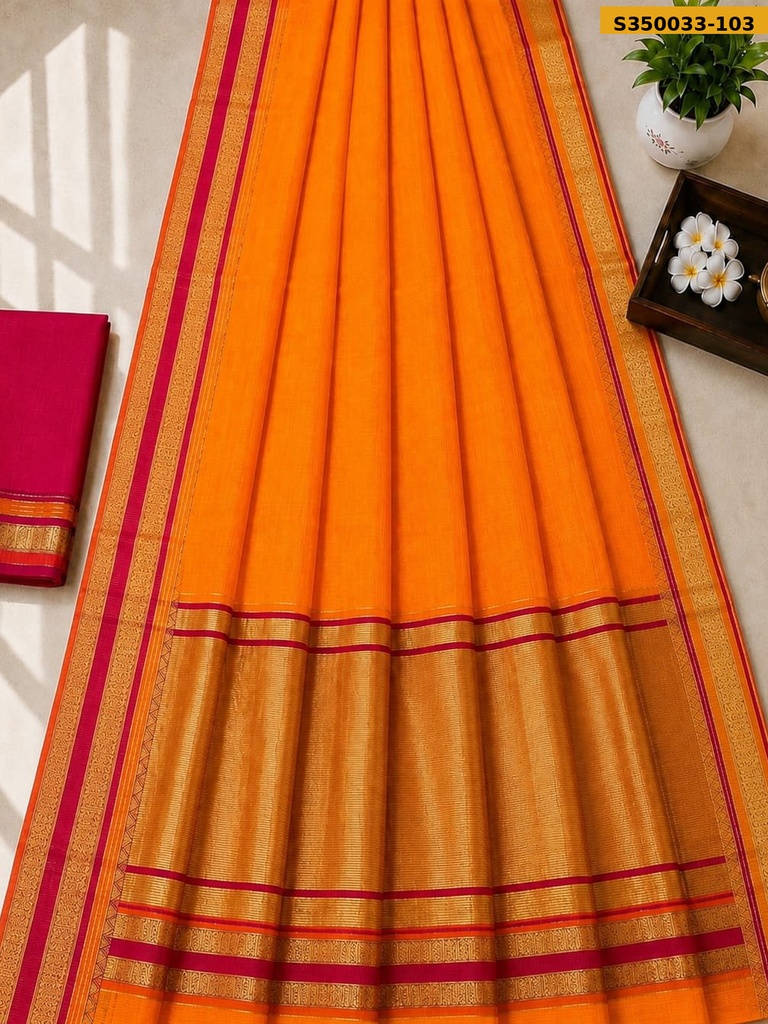 Fancy Cotton Checks Saree