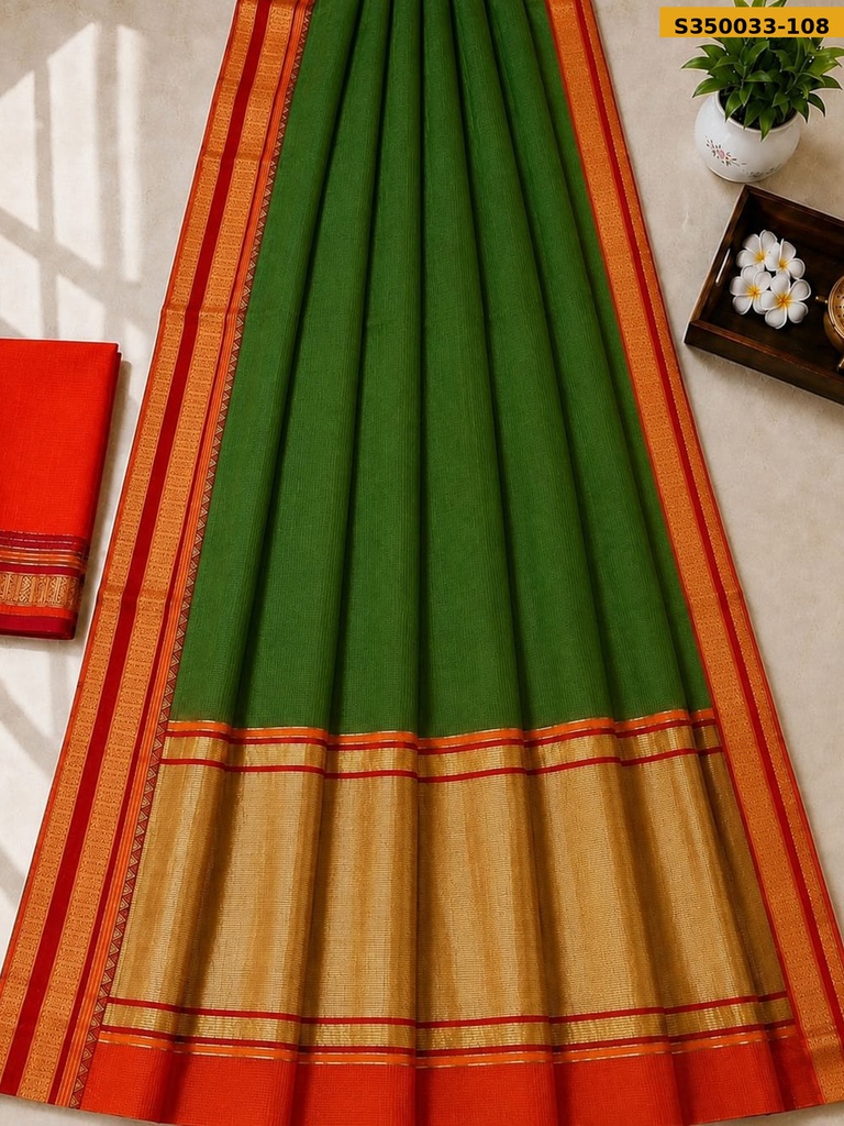 Fancy Cotton Checks Saree