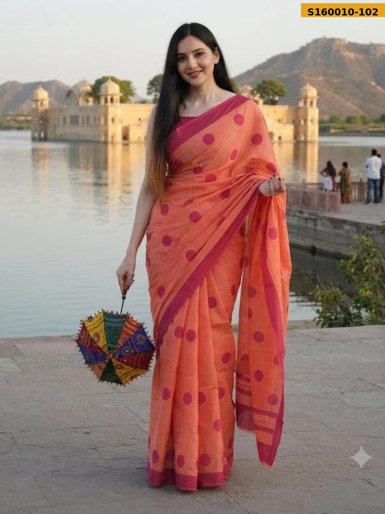 Cotton mulmul Sarees
