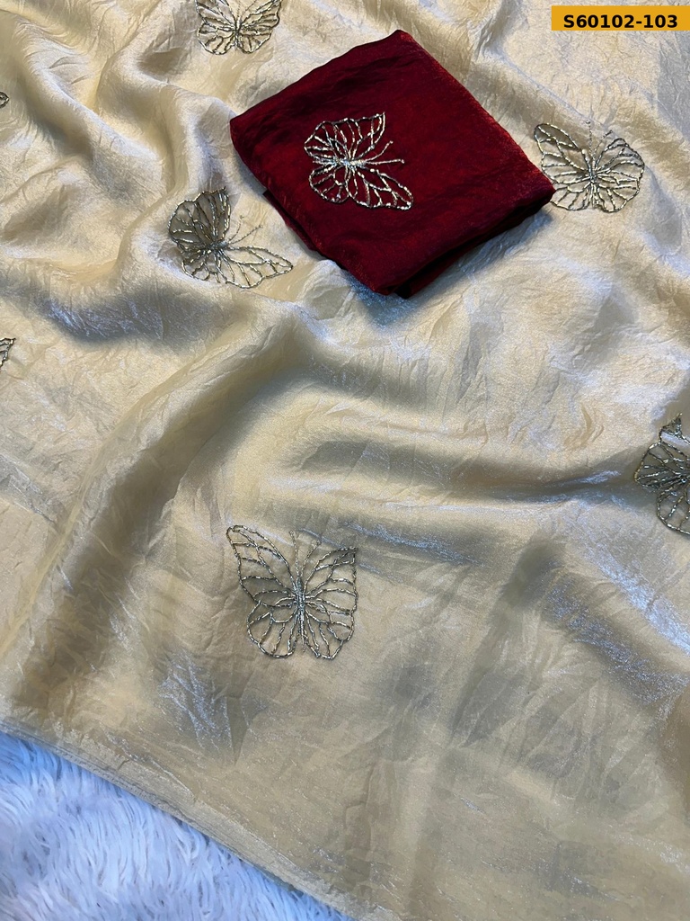 Fancy Space Silk Butterfly Saree