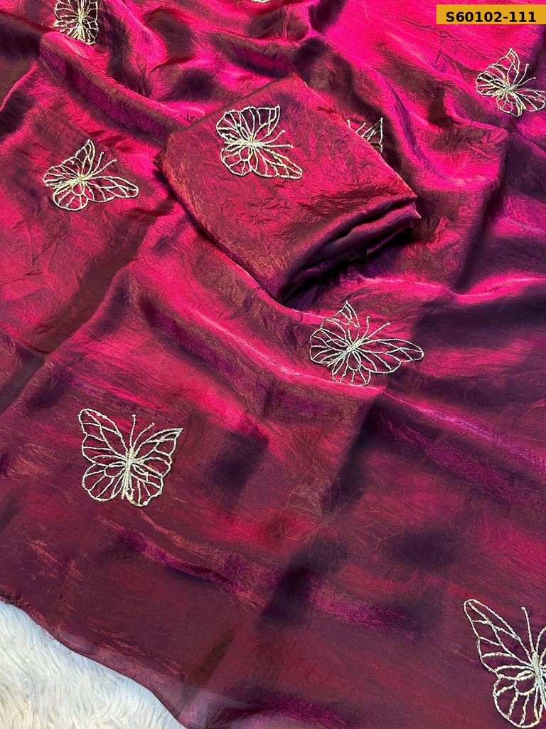 Fancy Space Silk Butterfly Saree
