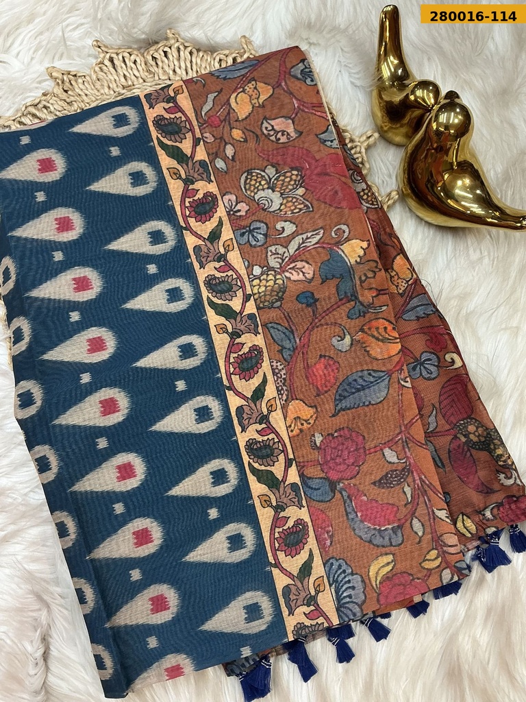 Ikkatkari Fancy Chanderi Silk Saree