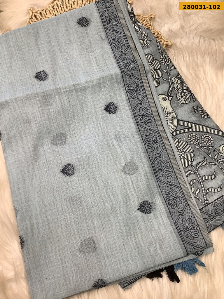 Fancy Chandani Muga cotton saree