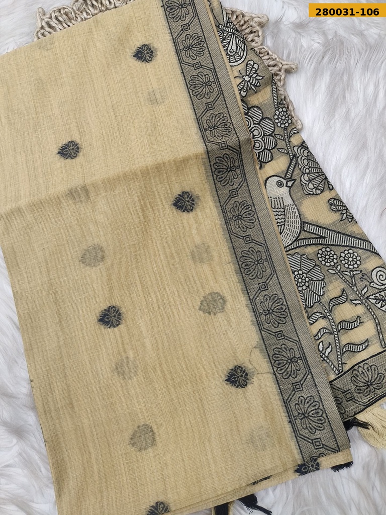 Fancy Chandani Muga cotton saree