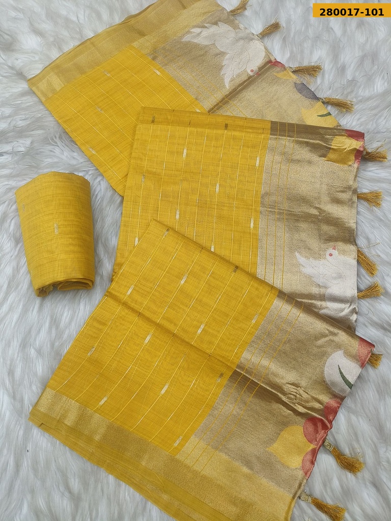 [280017-101] Khusboo Fancy Muga Cotton Saree (280017-101)