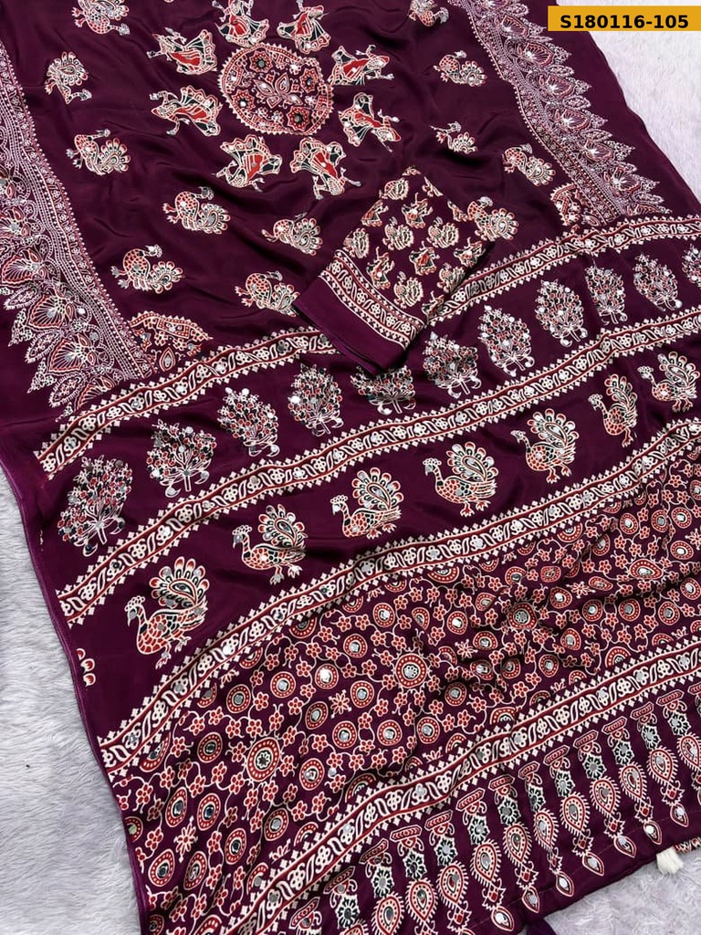 Fancy Japan Satin Saree