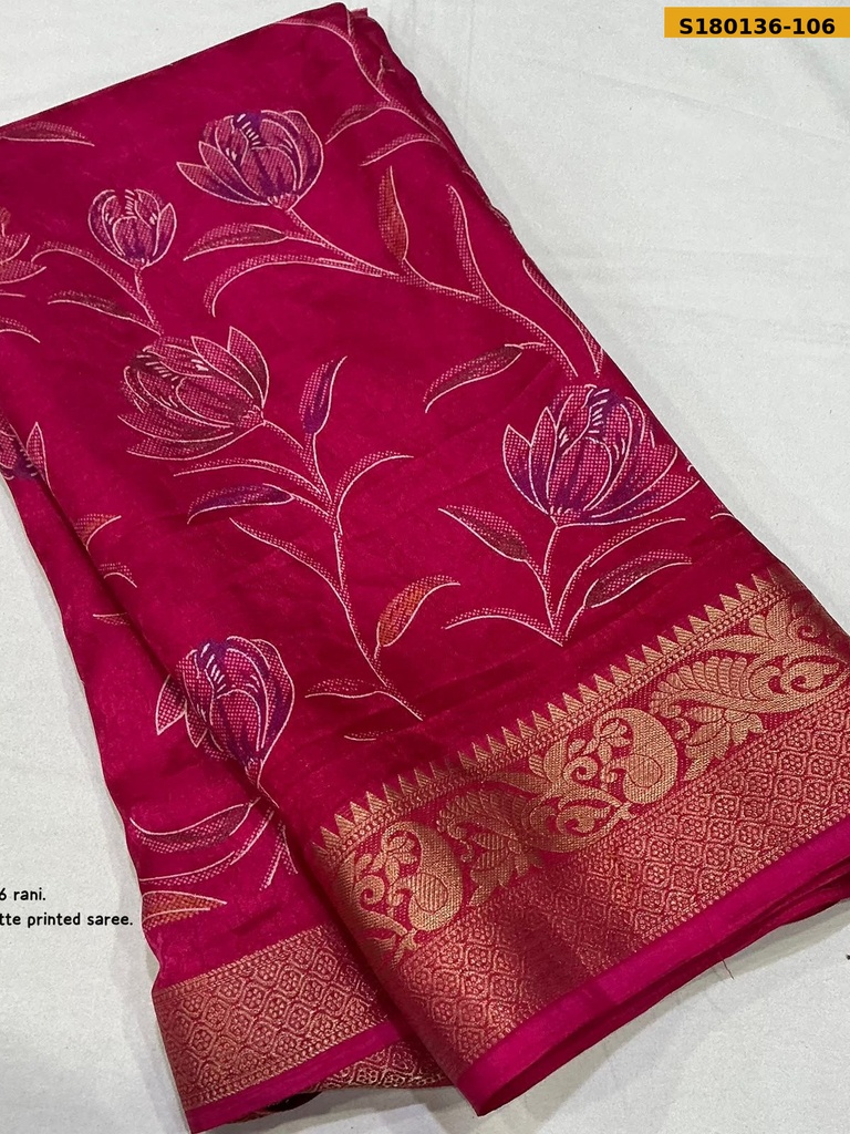 Fancy Satin Georgette Printed  Saree