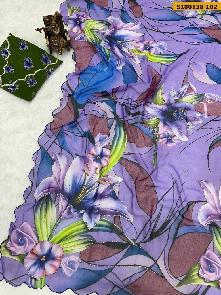 Fancy Georgette Handwork Saree