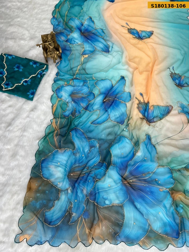 Fancy Georgette Handwork Saree