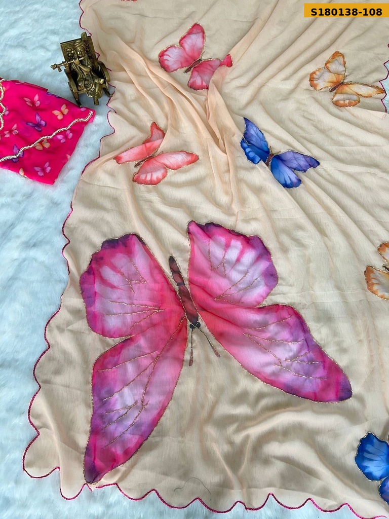 Fancy Georgette Handwork Saree