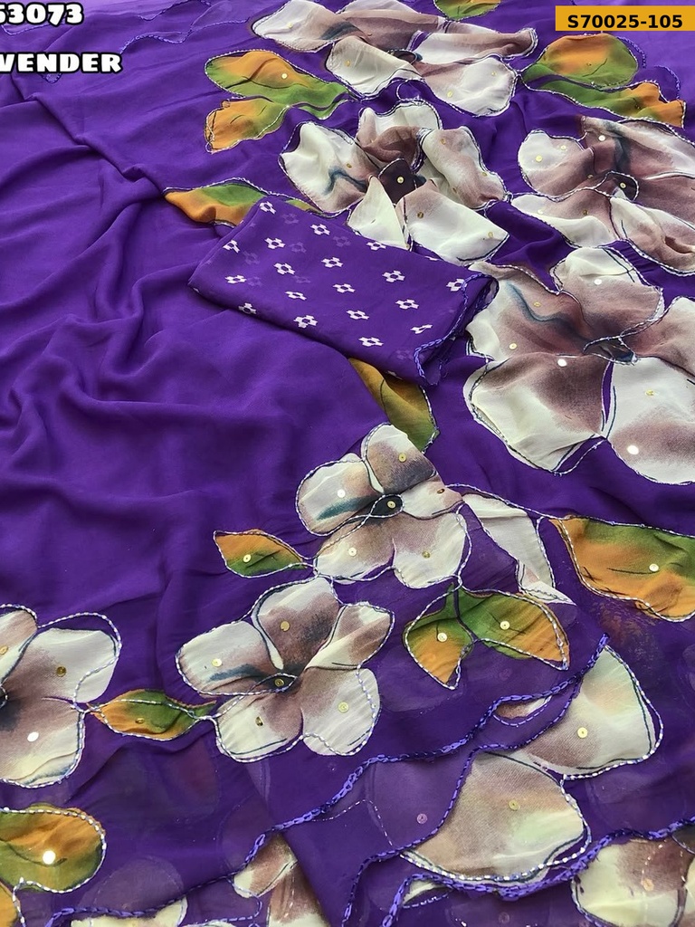 Fancy Chiffon Floral Printed Saree