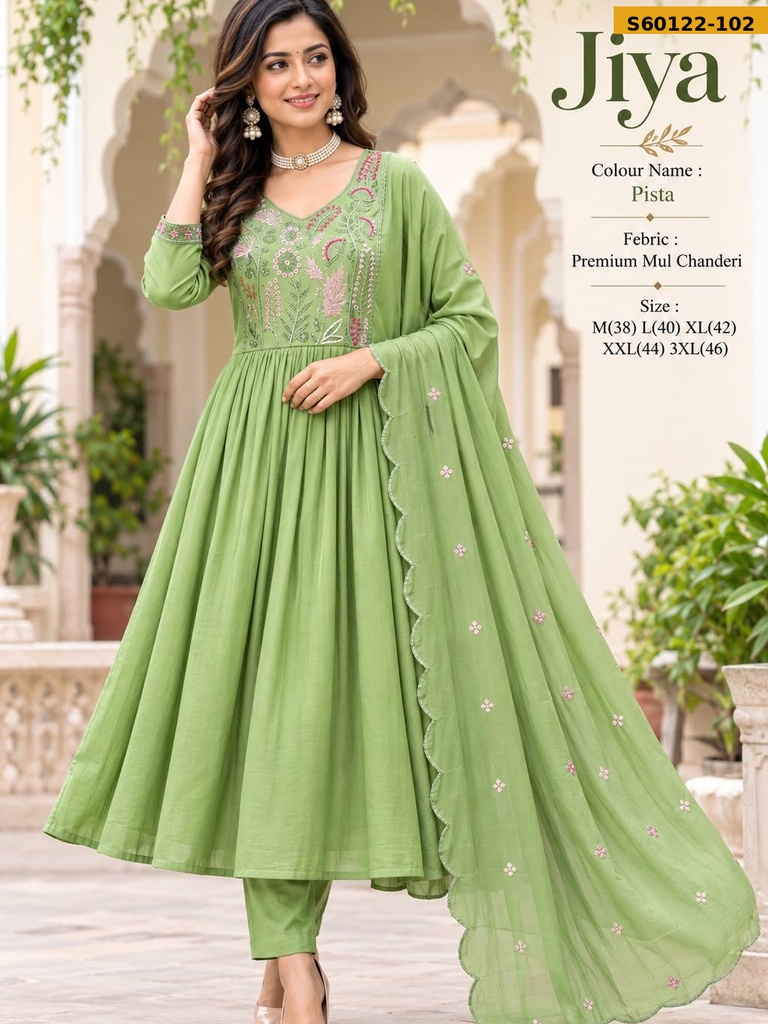 Fancy Mul Chanderi 3 Piece Set
