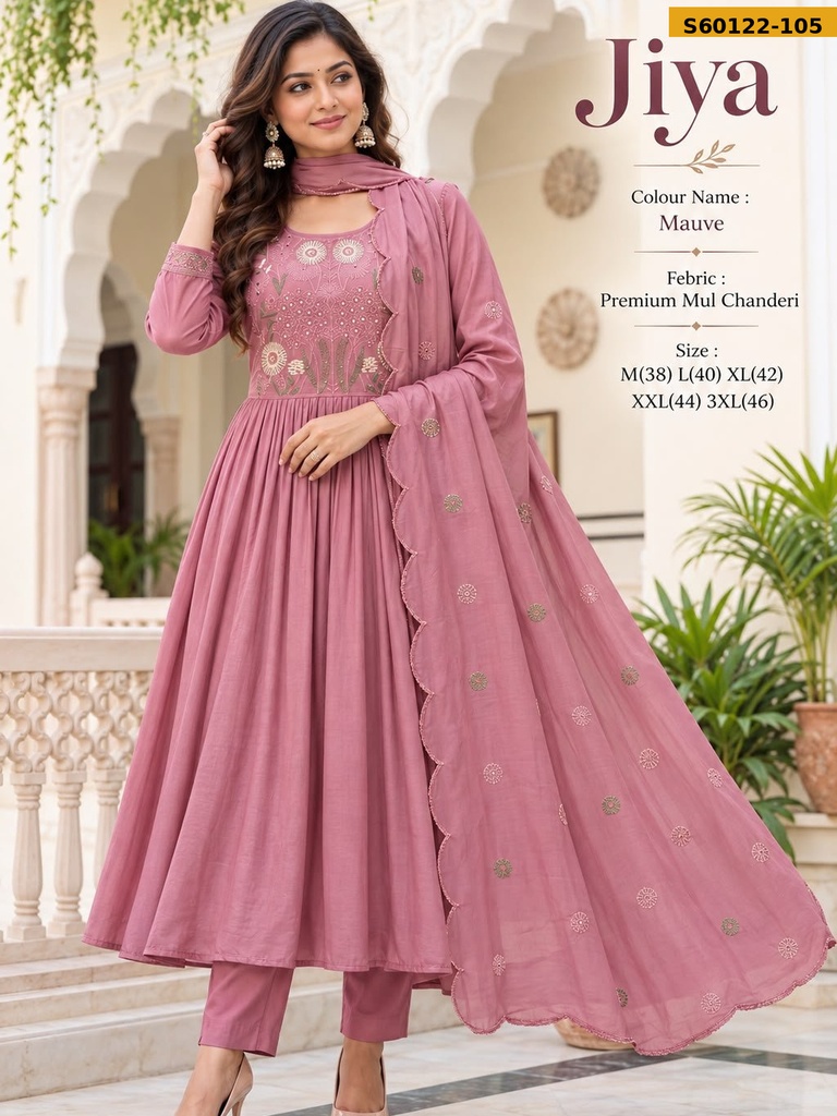 Fancy Mul Chanderi 3 Piece Set