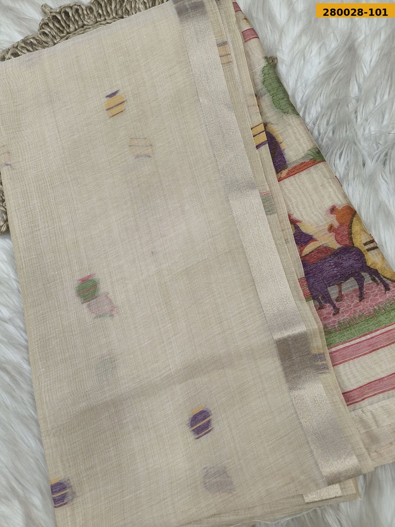 Fancy Milan Muga Cotton saree