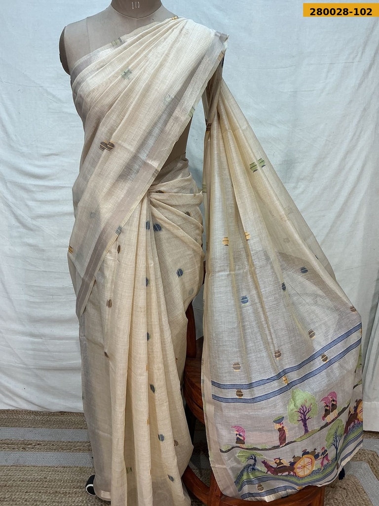 Fancy Milan Muga Cotton saree