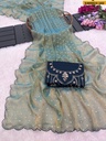 Fancy Two-Tone NC Moss Butti Saree
