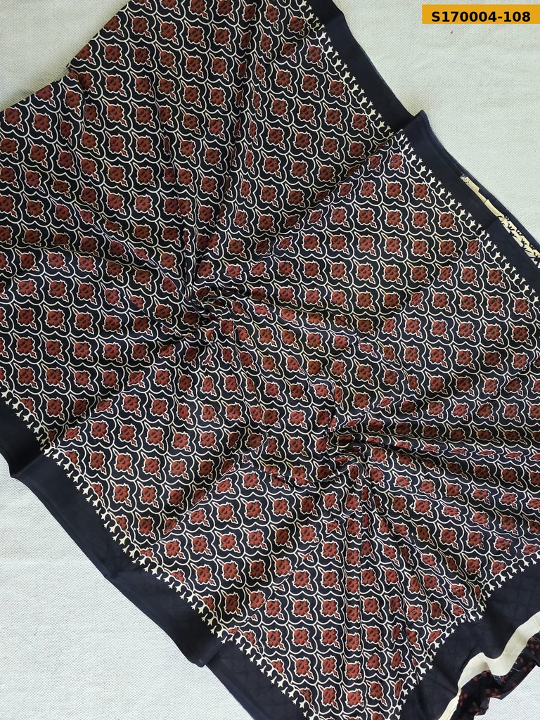 Fancy Handblock Printed Mul Cotton Sarees