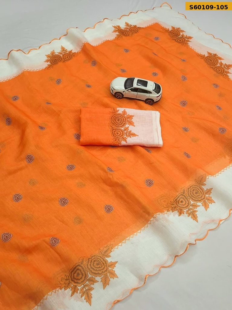 Fancy Linen Digital Printed Saree