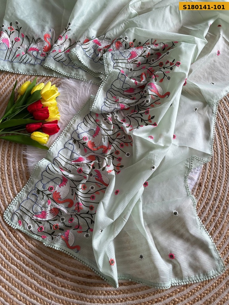 Soft Kota doriya Embroidery Sarees