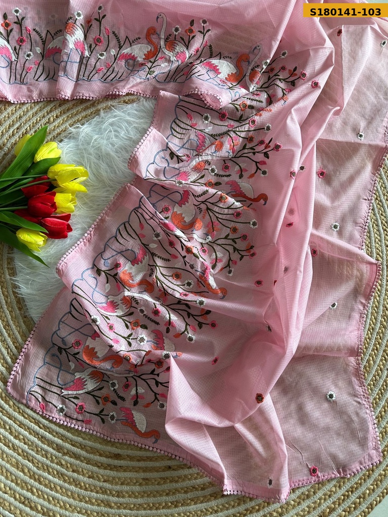 Soft Kota doriya Embroidery Sarees