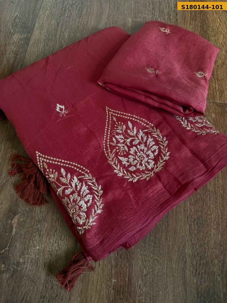 Fancy Viscose Embroidery Saree