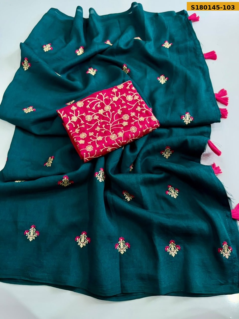 Fancy Viscose Embroidery Saree