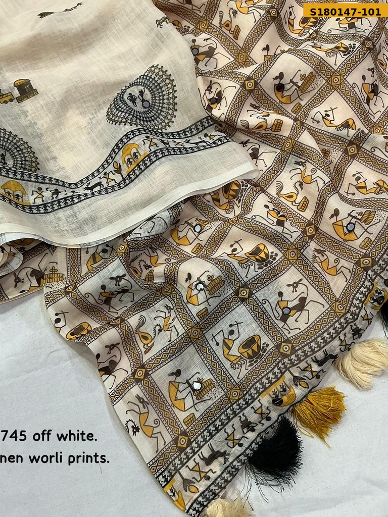 Fancy Soft Linen Printed Saree