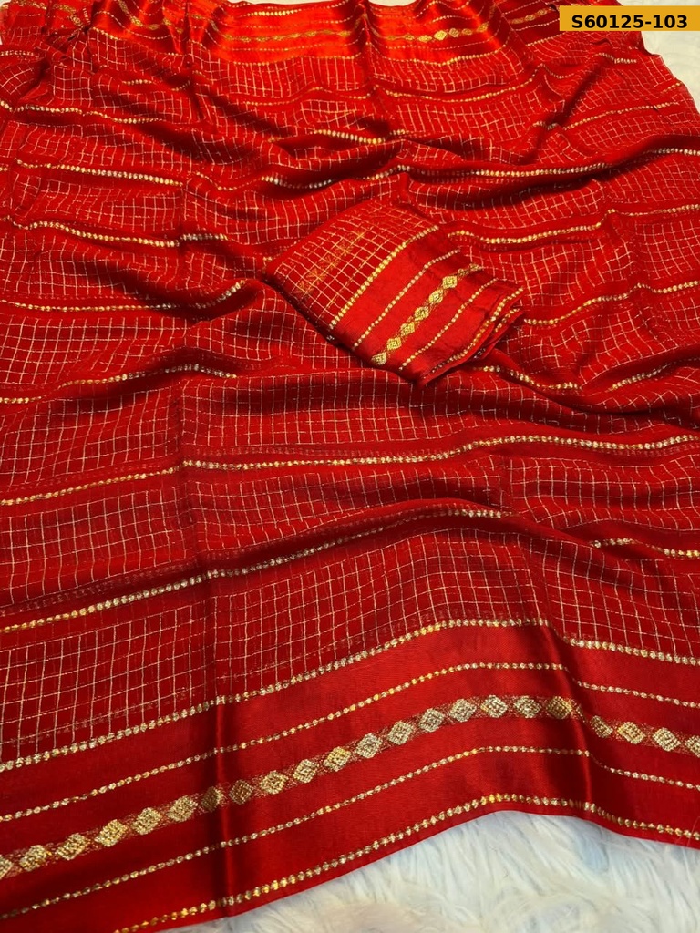 Fancy Viscose Georgette Checks Saree