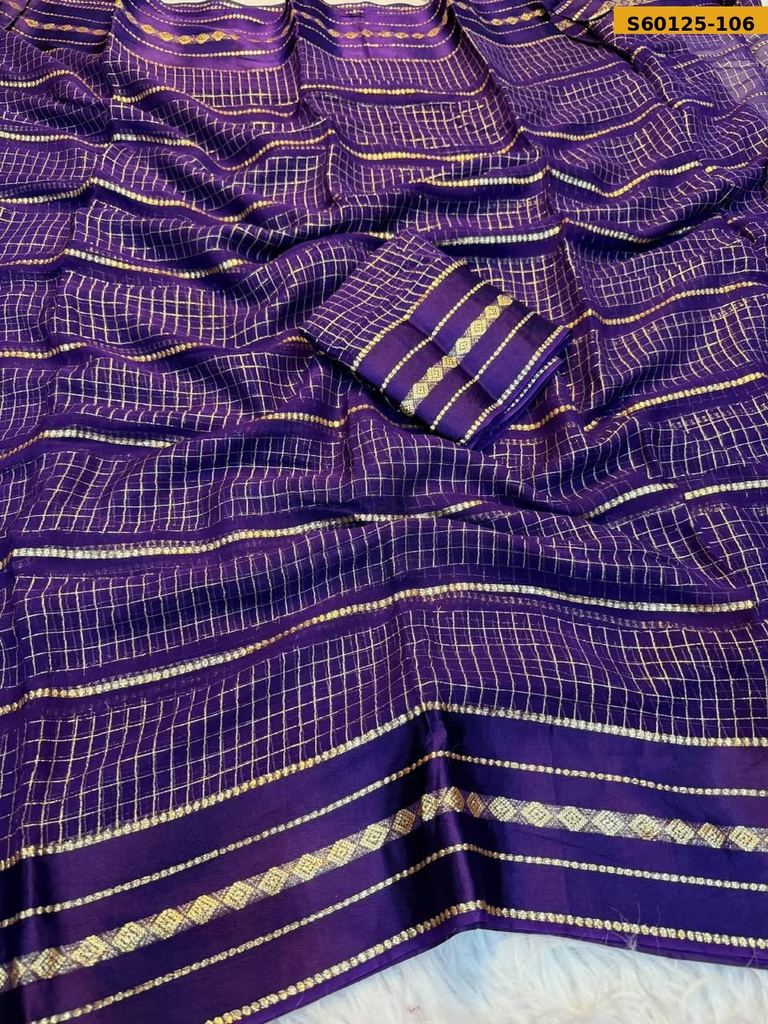 Fancy Viscose Georgette Checks Saree