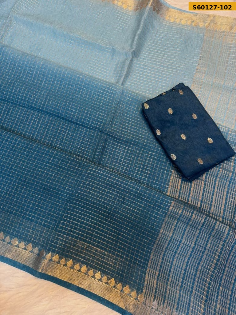 Fancy Viscose Checks Saree