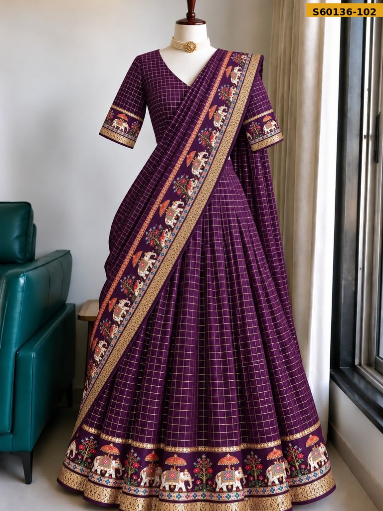 Fancy Viscose Checked Lehanga