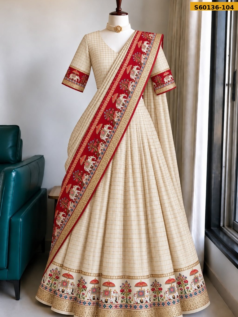 Fancy Viscose Checked Lehanga